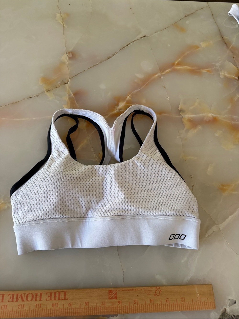 Lorna Jane White Sports Bra with Black Trim